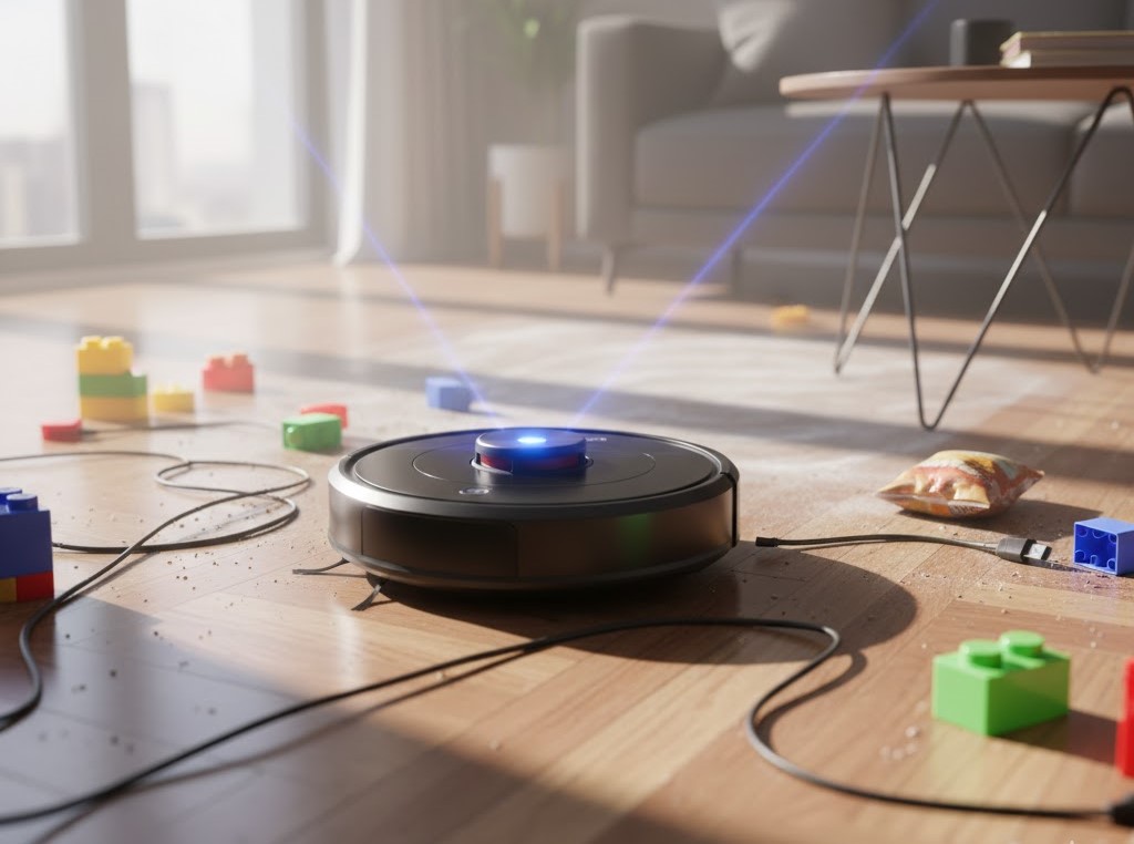 جارو رباتیک در خانه ای شلوغ