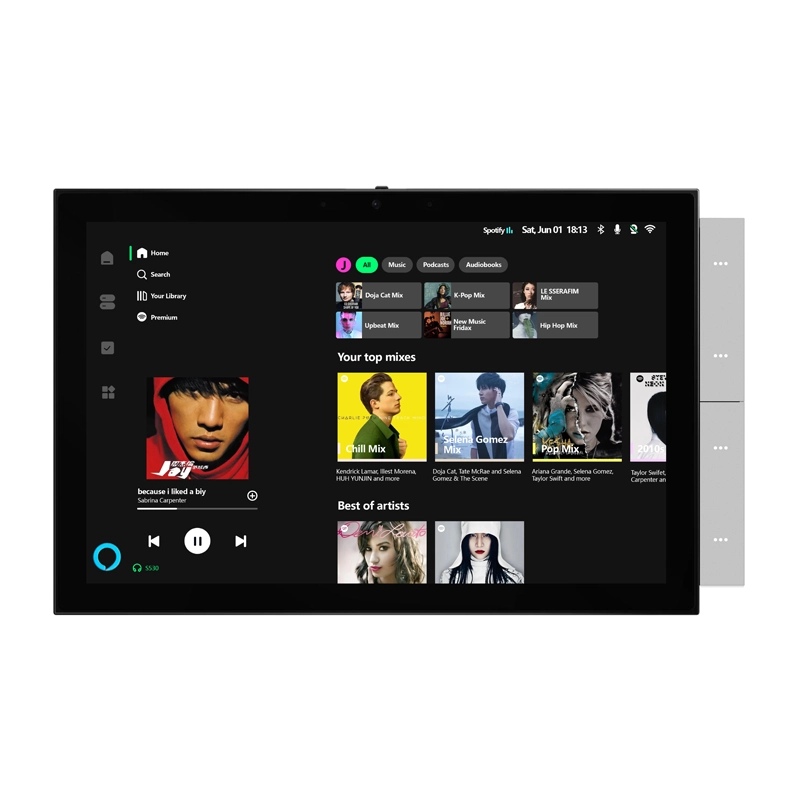 پنل کنترل لمسی ۱۰.۱ اینچی با دروازه تویا + مرکز پخش موسیقی + نمایشگر اینترکام، سه‌کاره مدل GS-T2E-TPA10-M2E