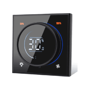 کلید هوشمند فن و روشنایی (نسخه شیشه مقاوم) مدل GS-X30U-1L1F-Zigbee-Glass  (Tempered glass material)