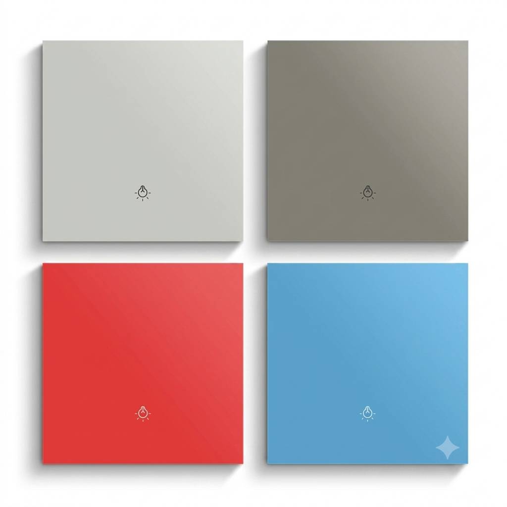 کلید ترکیبی ۱ کاناله N&L از جنس آلیاژ آلومینیوم با رله و پنل صحنه ۲ در ۱ مدل Metal01-ZIG-G(Grey color)