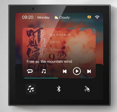 پنل کنترل لمسی ۴ اینچی با بلندگوهای دوطرفه مدل GS-F1 (Built-in tuya gateway and music amplifier)