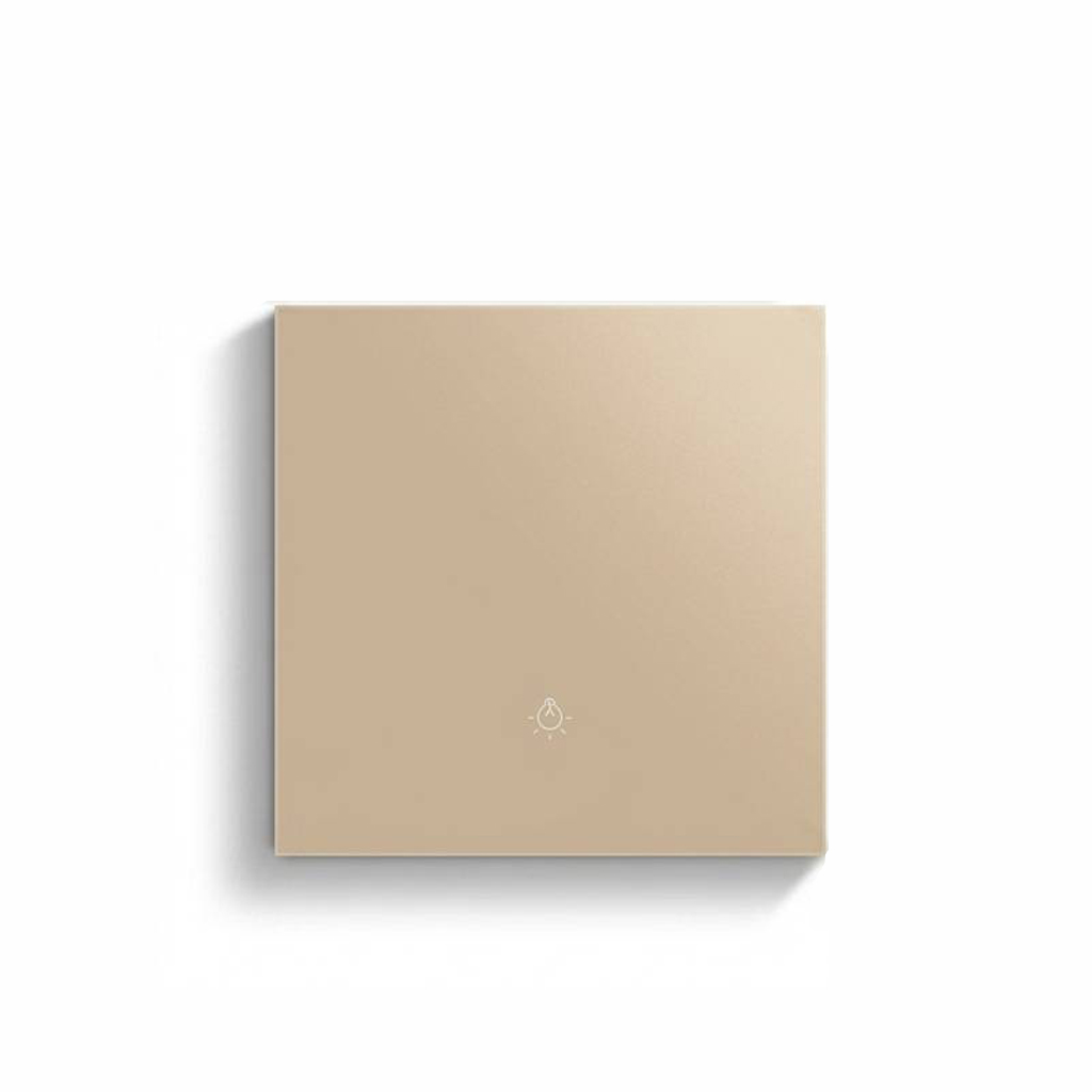 کلید ترکیبی ۱ کاناله N&L از جنس PC با رله و پنل صحنه ۲ در ۱ مدل PC01-ZIG-Y (Golden color)