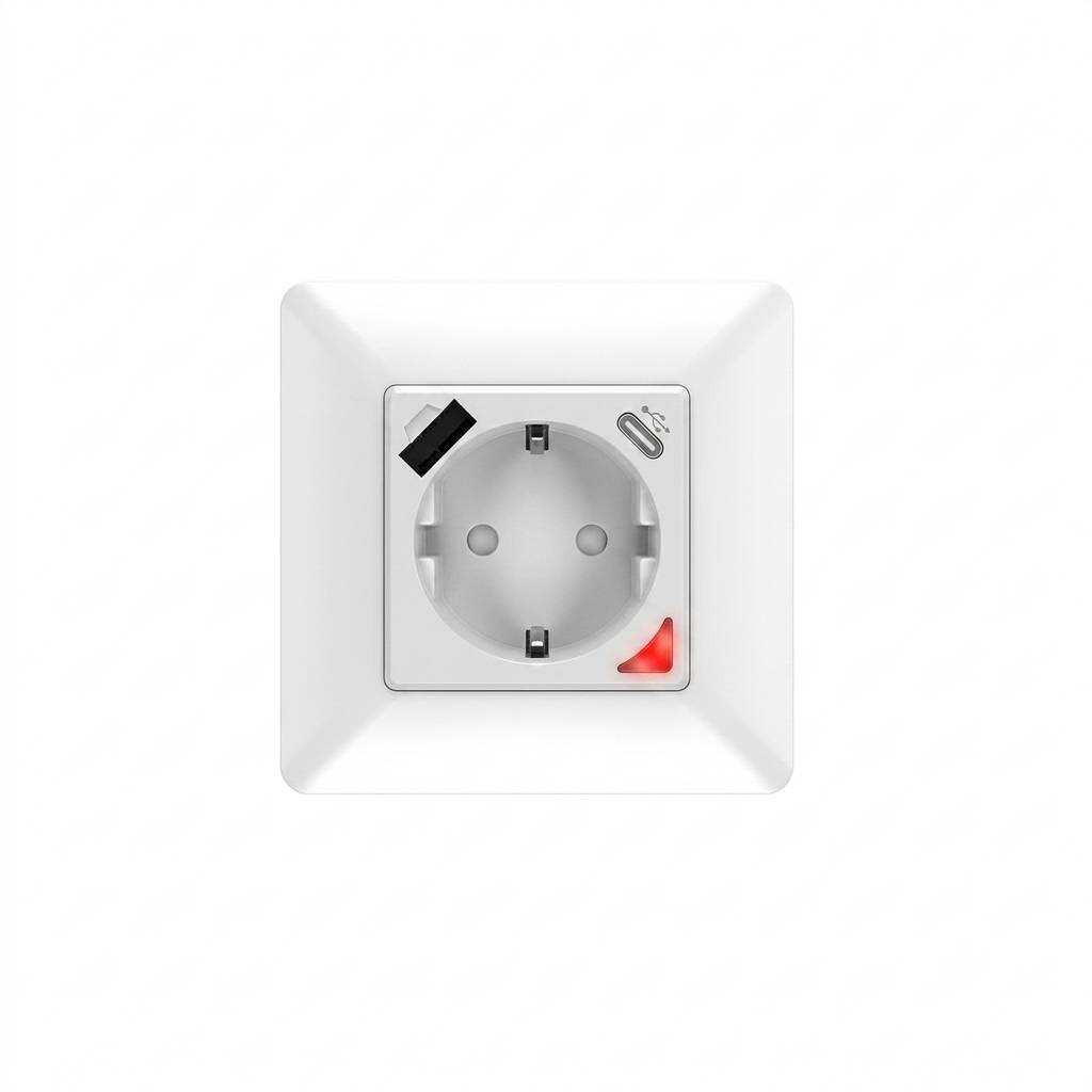پریز دیواری هوشمند WiFi با پورت Type-C و USB – ۲۰ وات (استاندارد EU) GS-WIFI-Y-EU-1U1C