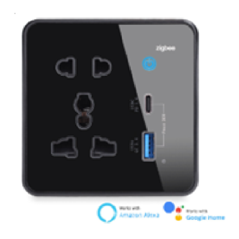 پریز هوشمند یونیورسال با پورت USB و Type-C  UK03WIFI-TYPC-C+USB