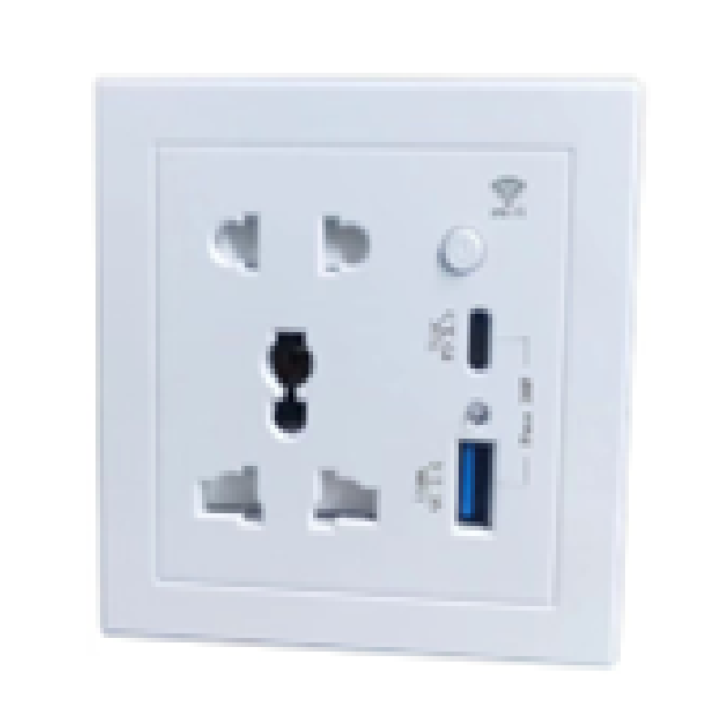 پریز هوشمند Zigbee مدل UK & CN (یونیورسال ۵ سوراخ) با یک پورت USB و یک پورت Type-C GS-UK03Zig-USB-TYPEC-PC