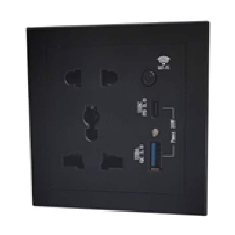 پریز هوشمند Zigbee مدل UK & CN (یونیورسال ۵ سوراخ) با یک پورت USB و یک پورت Type-C GS-UK03Zig-USB-TYPEC-PC