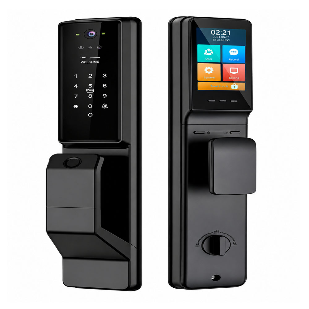 قفل هوشمند اتوماتیک تشخیص چهره سه بعدی مدل GS-X6-Grey صفحه نمایش ۳.۵ اینچ وای‌فای دار