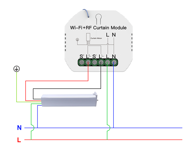 موتور الکتریکی کابلی ماژول‌ کلید پرده برقی هوشمند مدل Hidden Zigbee+RF Smart Curtain Switch